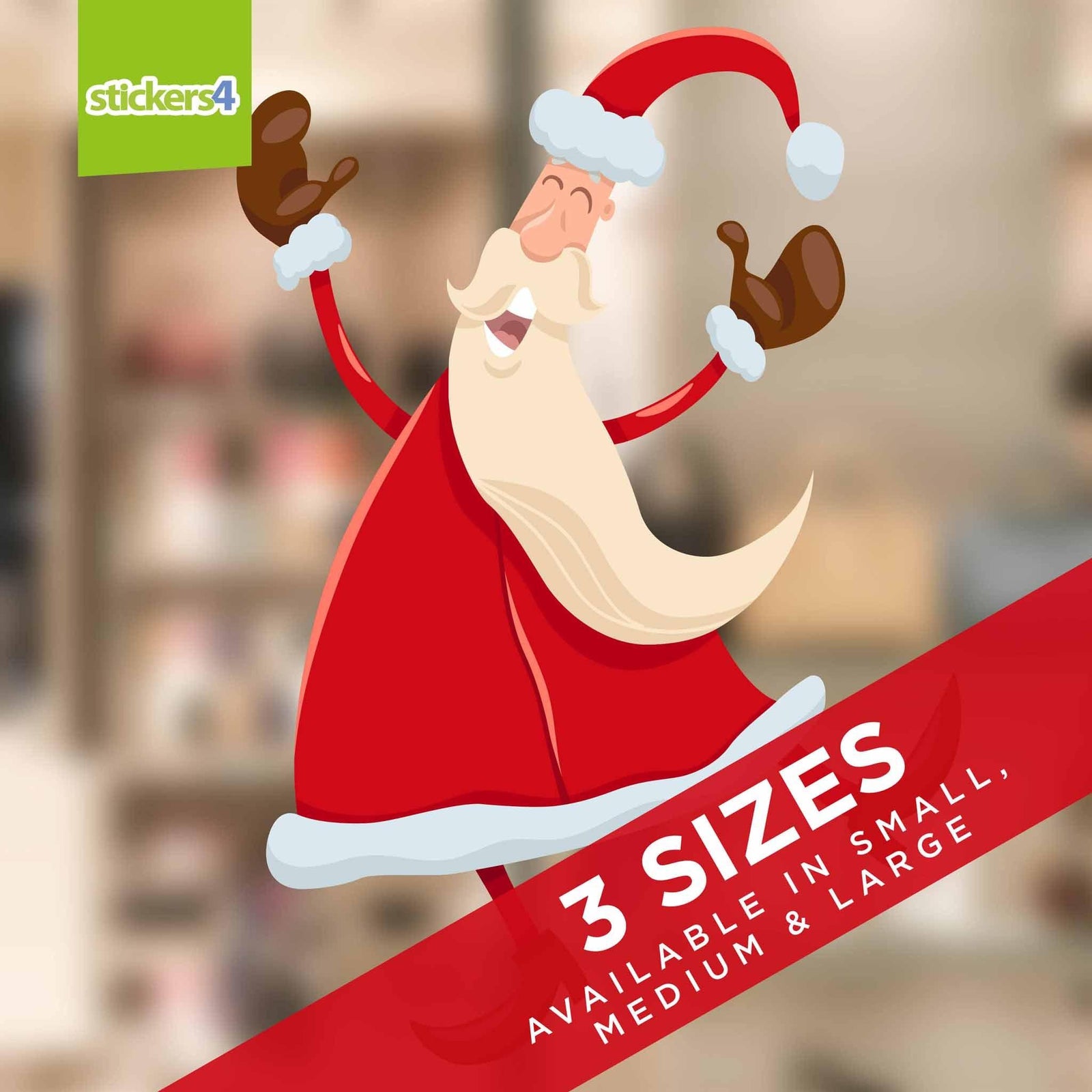 Dancing Santa Christmas Window Cling Christmas Window Display