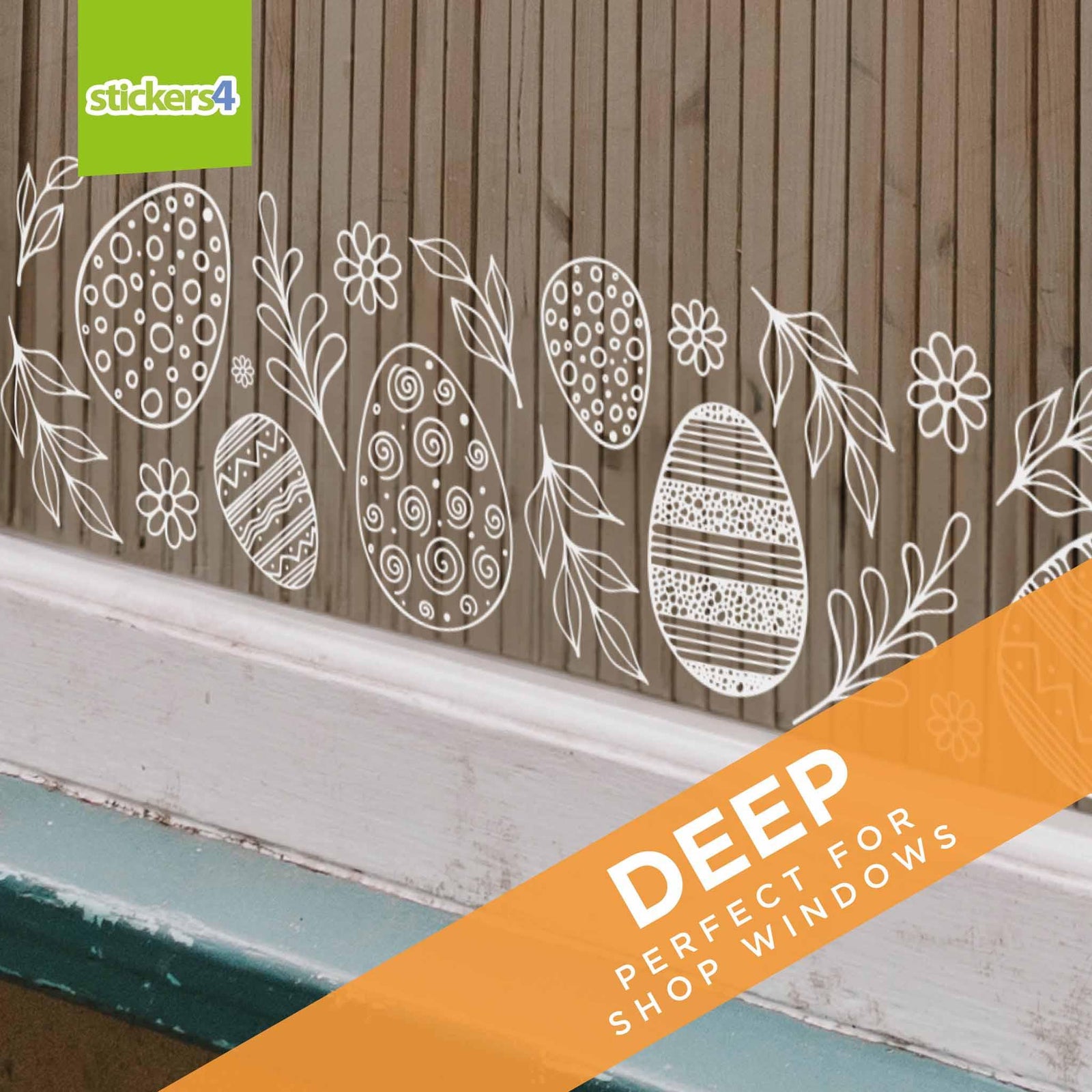 Decorative Easter Egg Border Window Sticker Easter Window Display