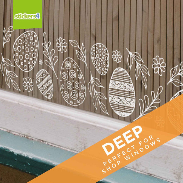 Decorative Easter Egg Border Window Sticker Easter Window Display