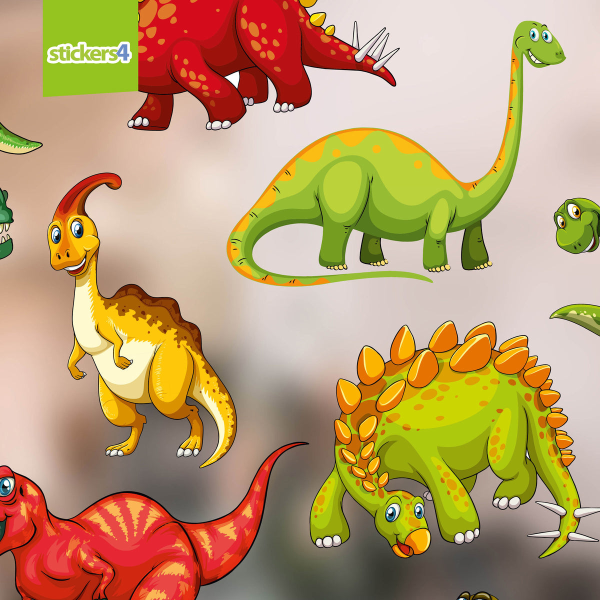 Dinosaur Set - Double-Sided Children&#39;s Window Cling Stickers