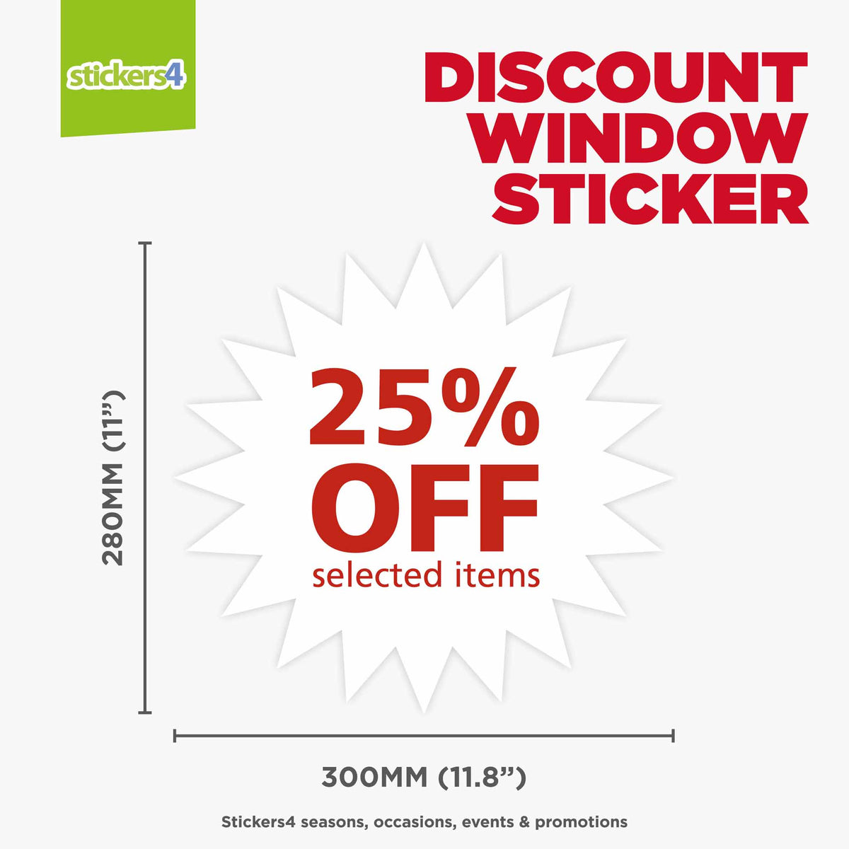 Discount Window Sticker