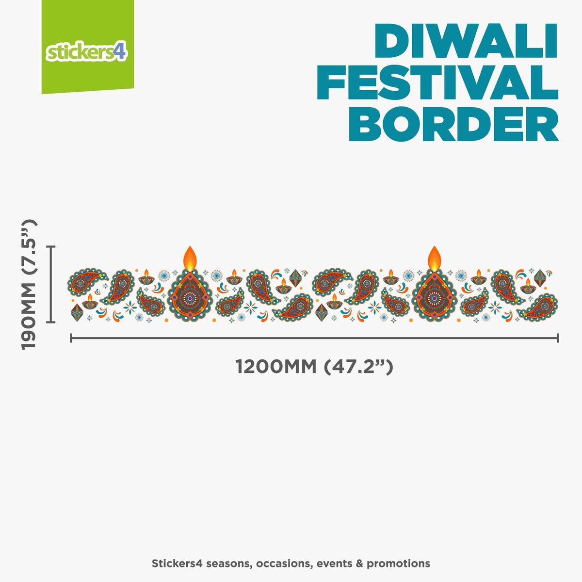 Diwali Festival Border Window Sticker Diwali Window Displays