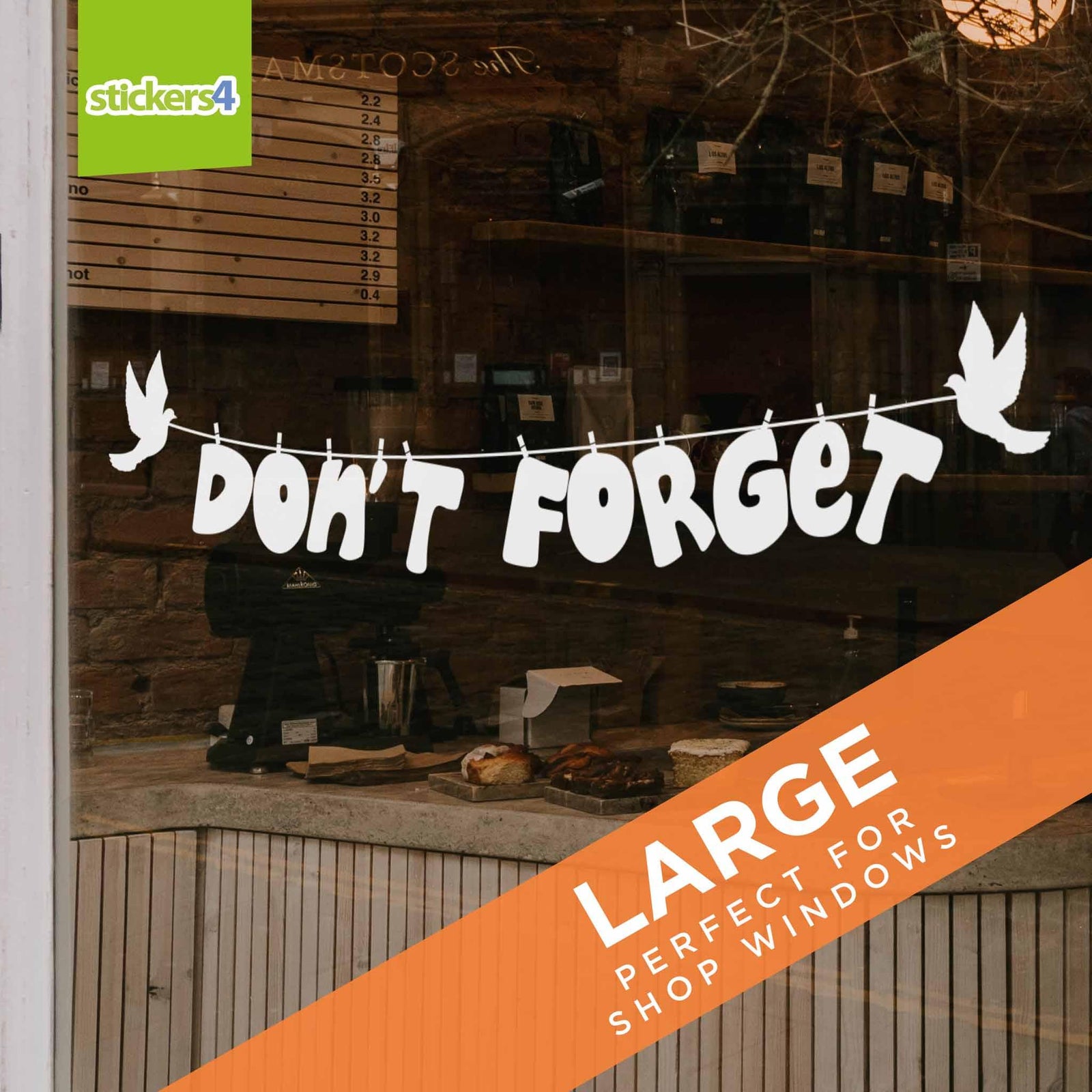 Don't Forget Window Sticker with Birds Mother's Day Display