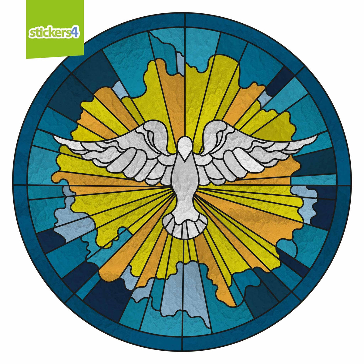 Easter Dove Stained Glass Effect Roundel - Easter Window Cling