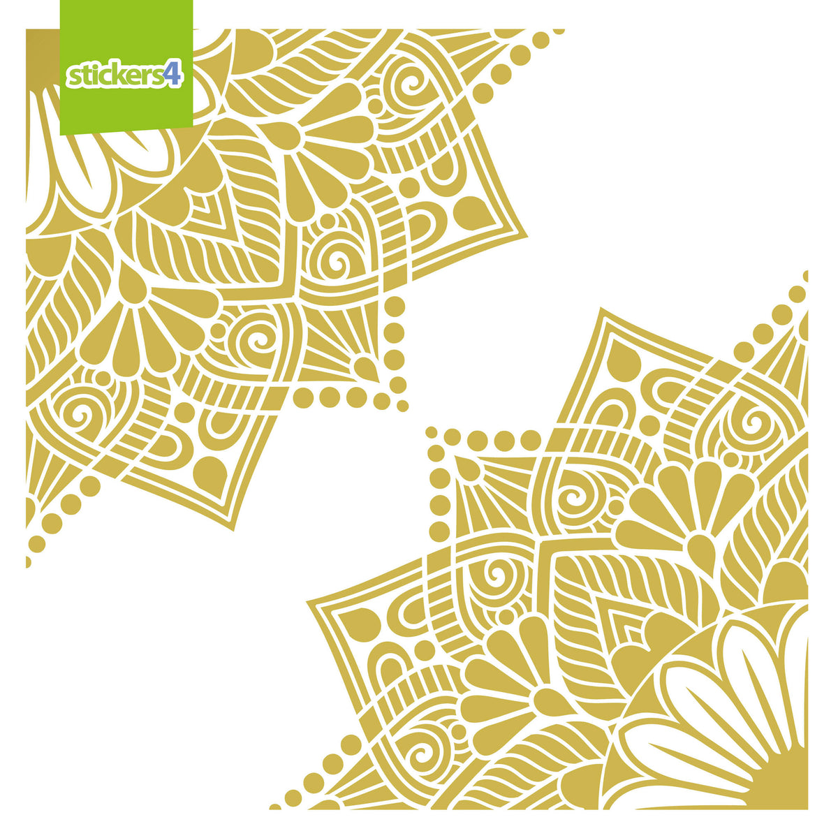 Eid Gold Flower Corner Window Stickers