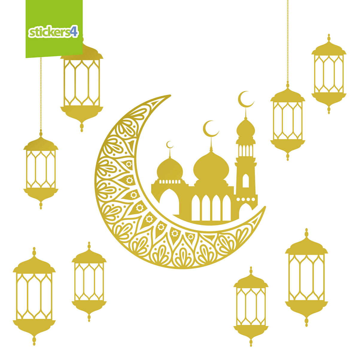 Eid Moon &amp; Lantern Window Stickers