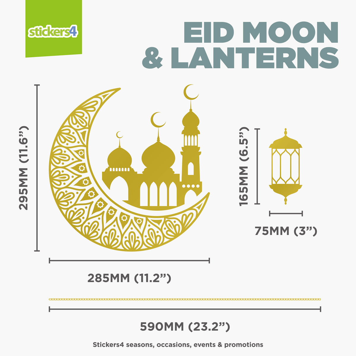 Eid Moon &amp; Lantern Window Stickers