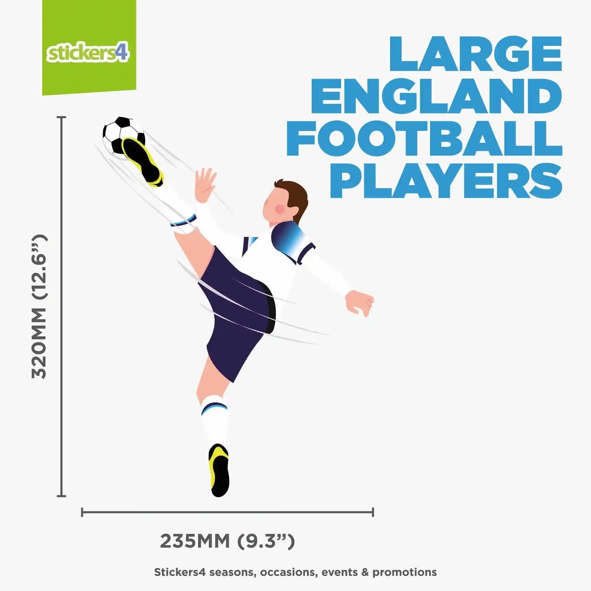 England Window Sticker 4 England Football Players Window Stickers | Euros & World Cup