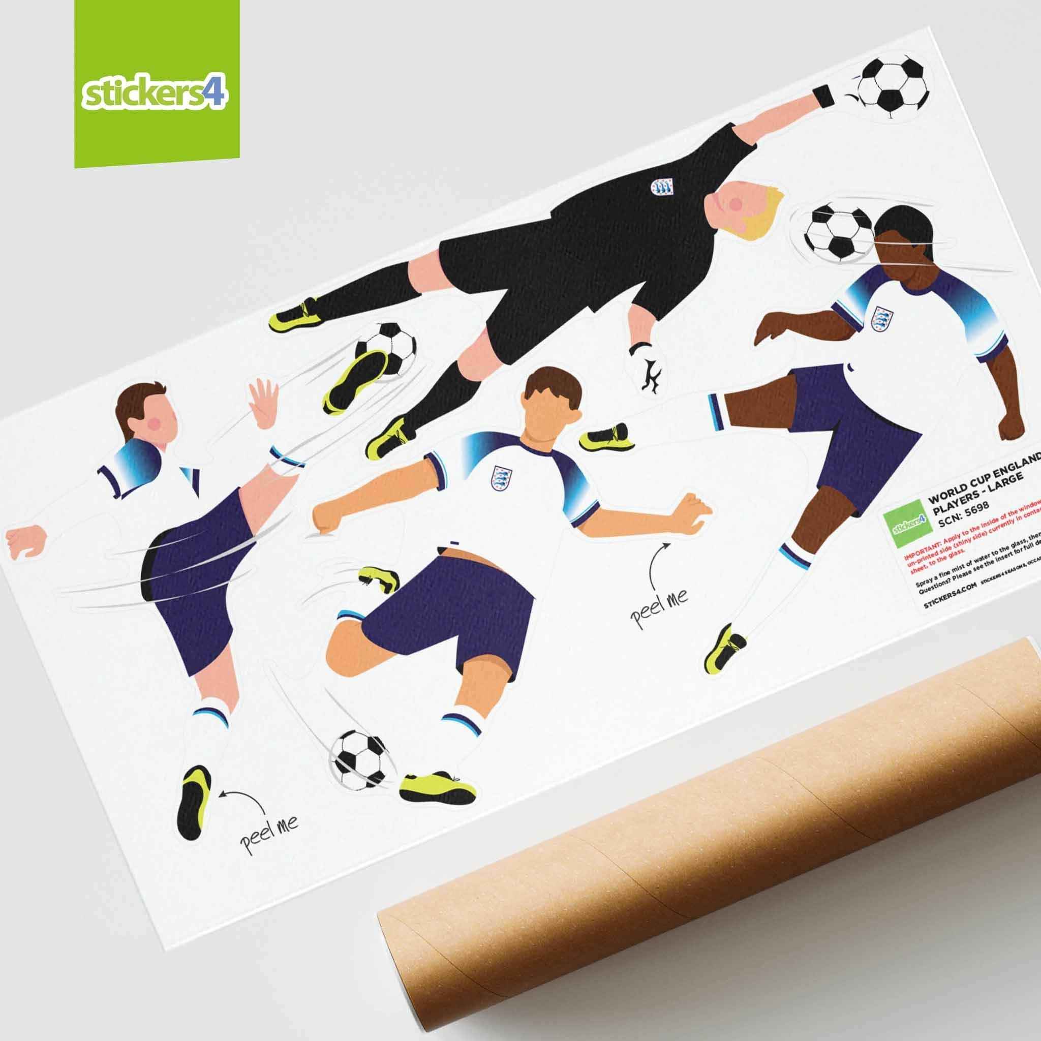 England Window Sticker 4 England Football Players Window Stickers | Euros & World Cup