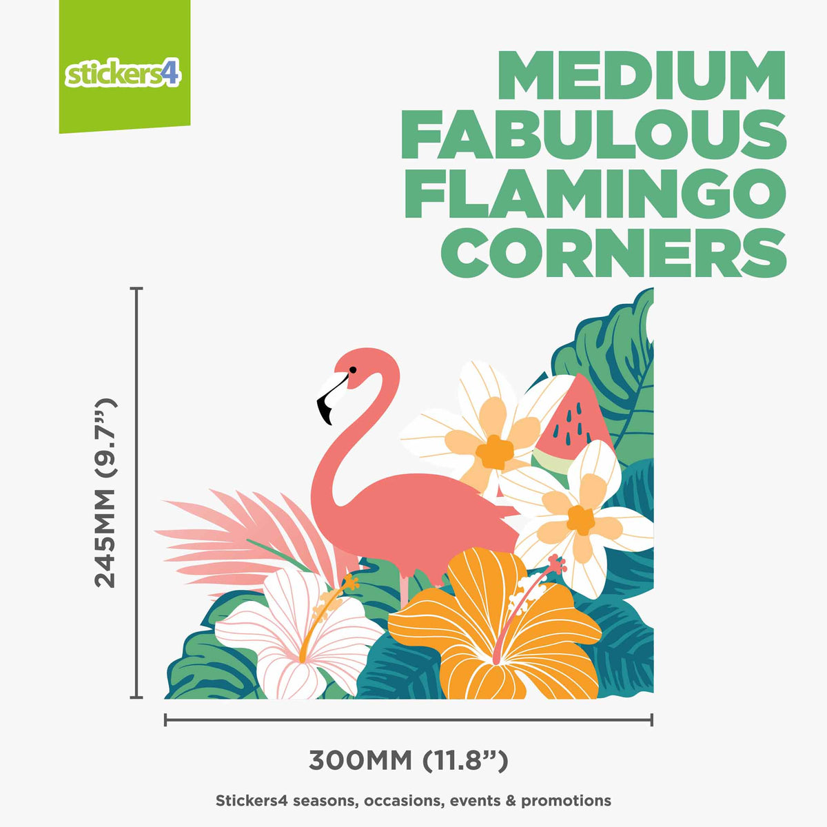 Fabulous Flamingo Corner Window Stickers