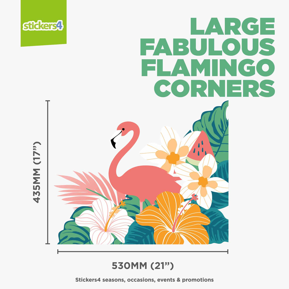 Fabulous Flamingo Corner Window Stickers