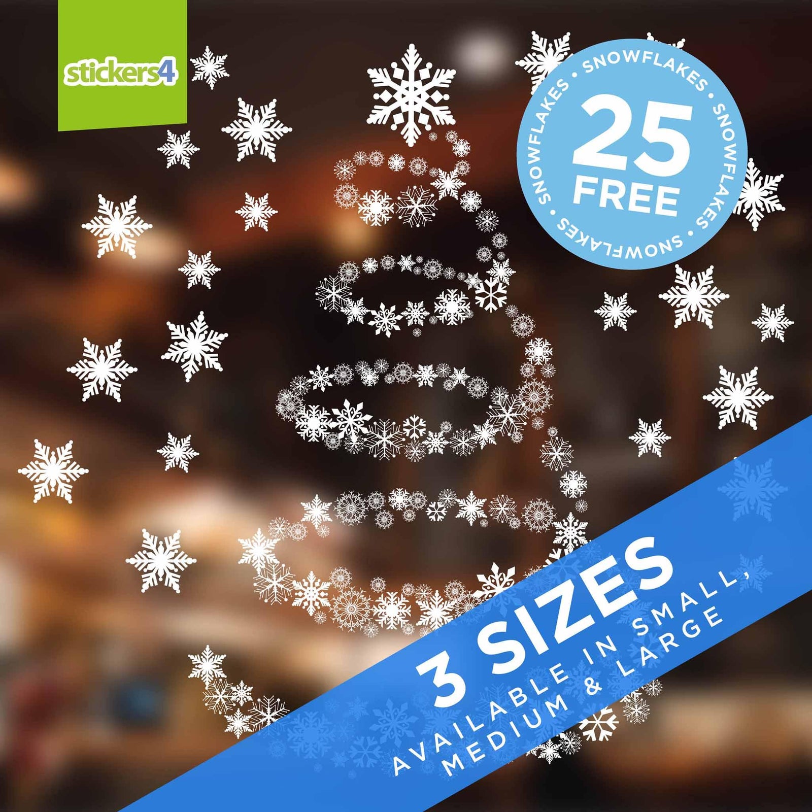 Fancy Christmas Tree Window Sticker Christmas Window Display