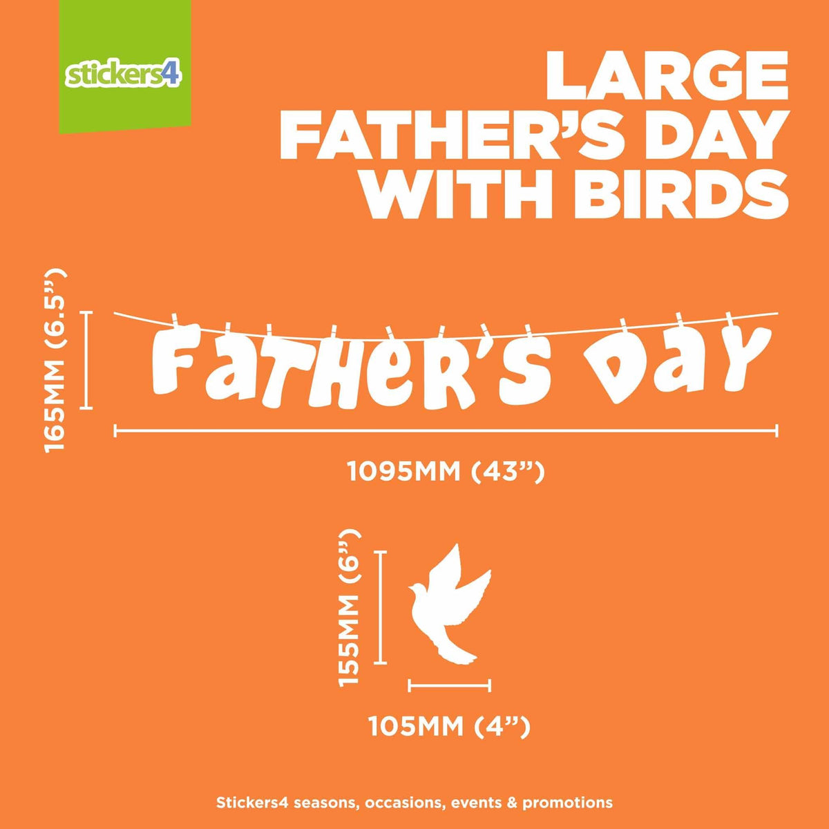 Father&#39;s Day Window Sticker with Birds