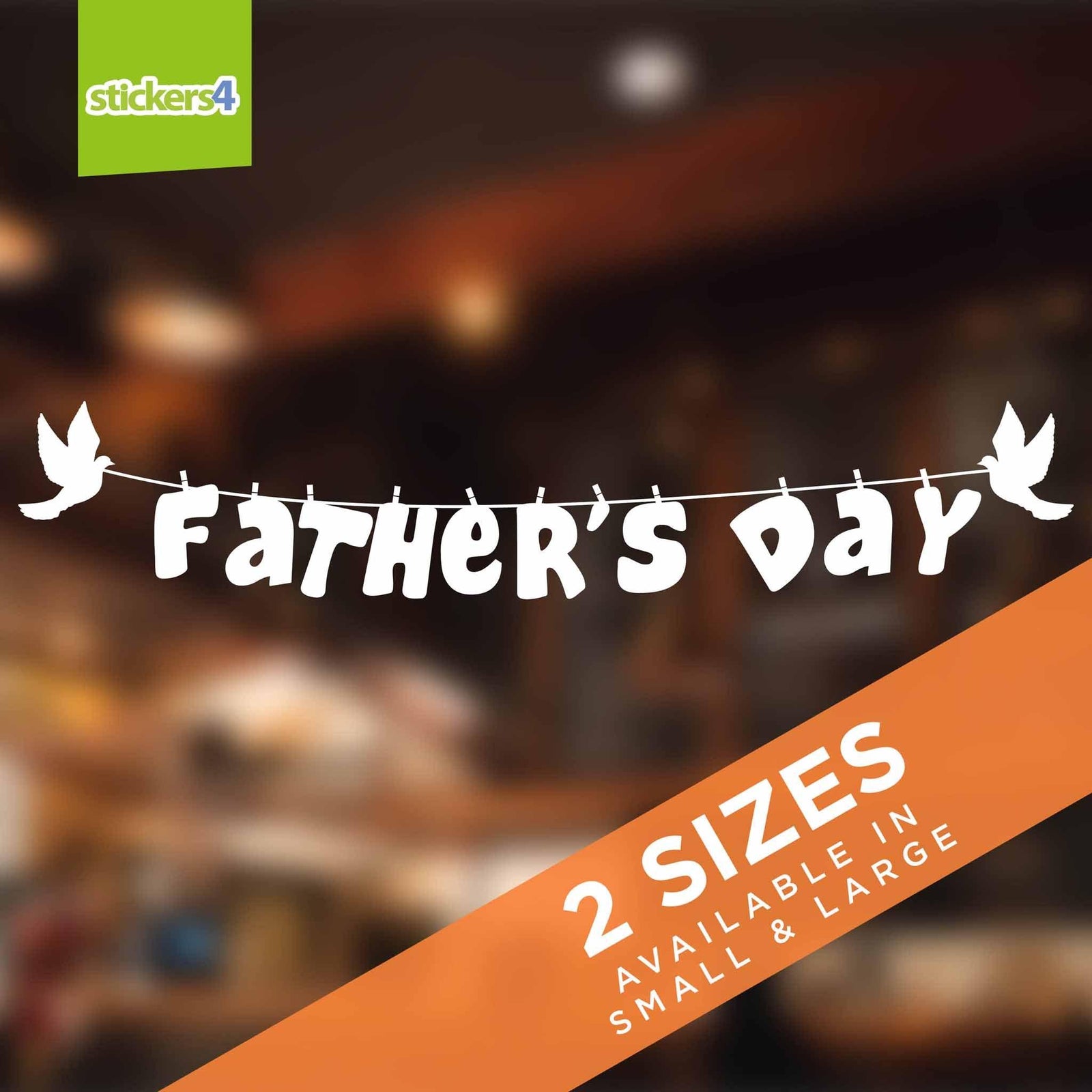 Father's Day Window Sticker with Birds Father's Day Window Display
