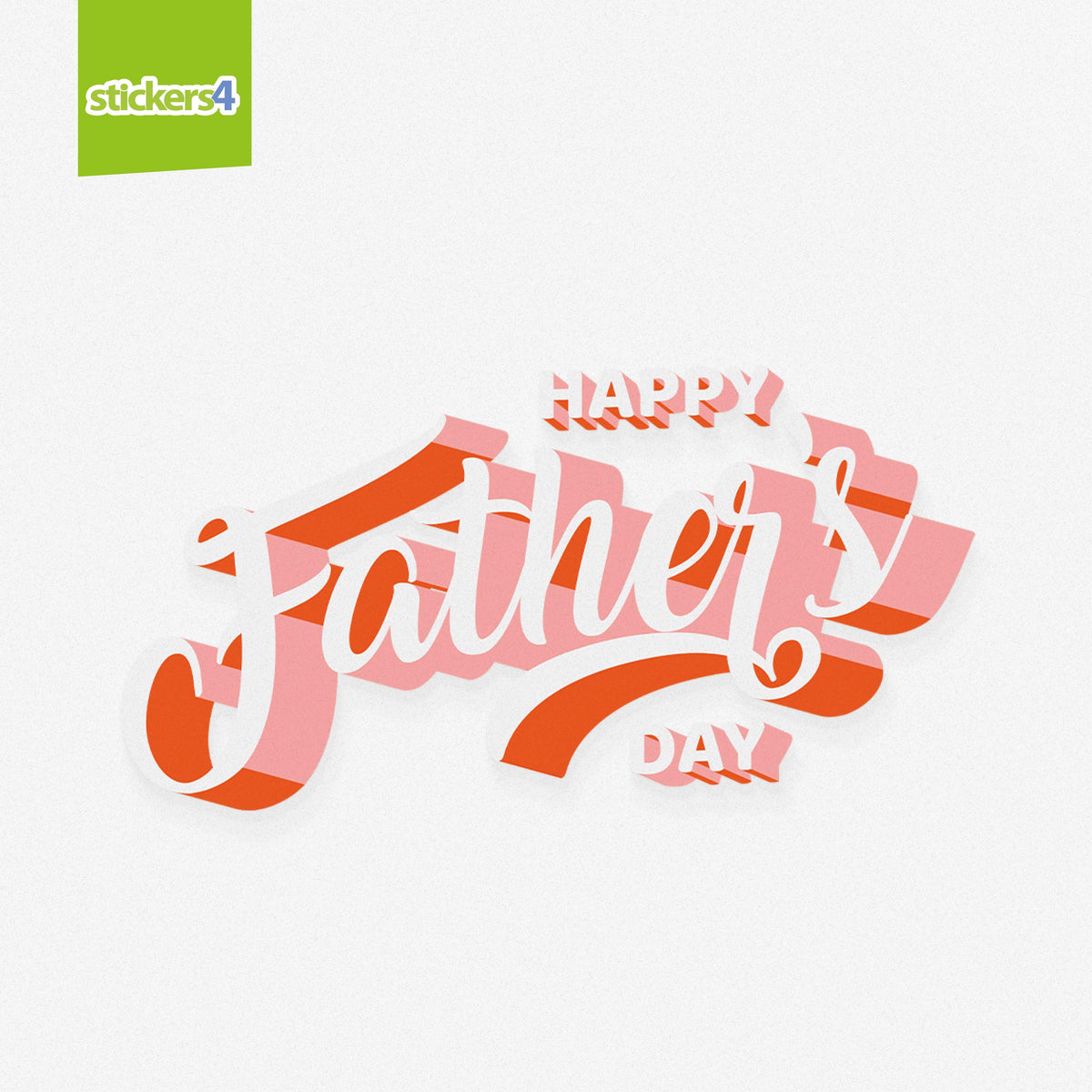 Happy Father&#39;s Day Script (Orange) - Father&#39;s Day Window Cling Father&#39;s Day Window Display