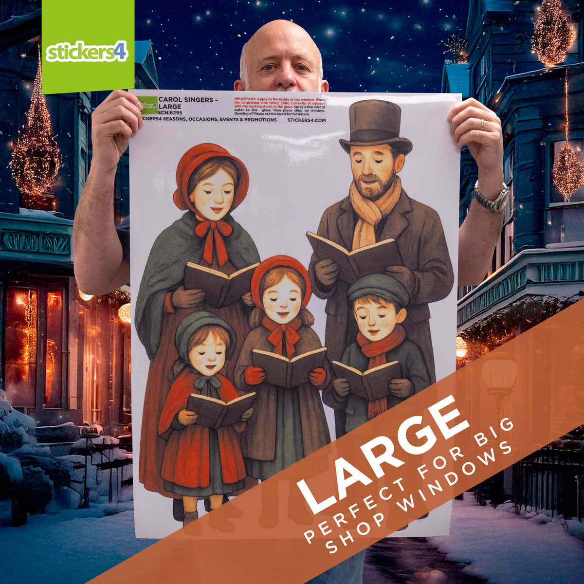Victorian Carol Singers Christmas Window Sticker