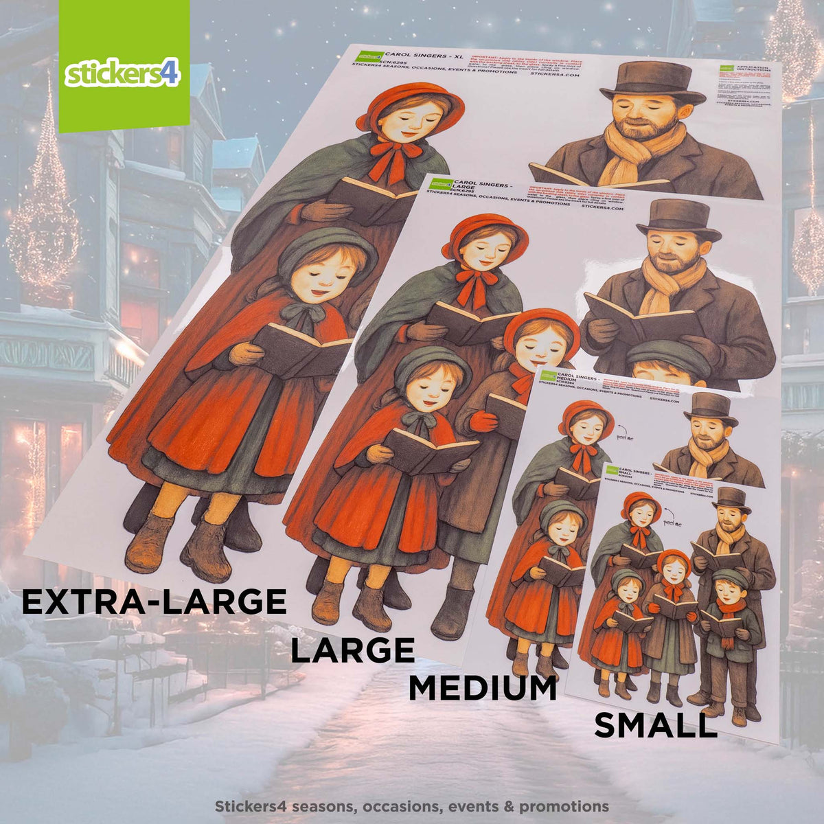 Victorian Carol Singers Christmas Window Sticker