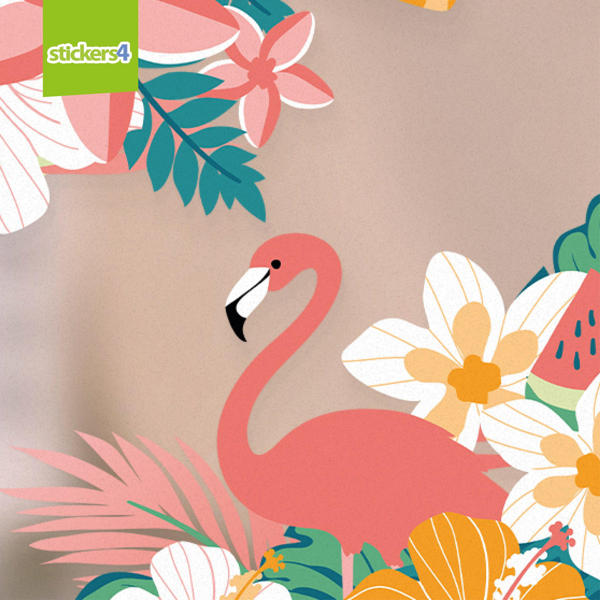 Fabulous Flamingo Corner Window Stickers Summer Window Display