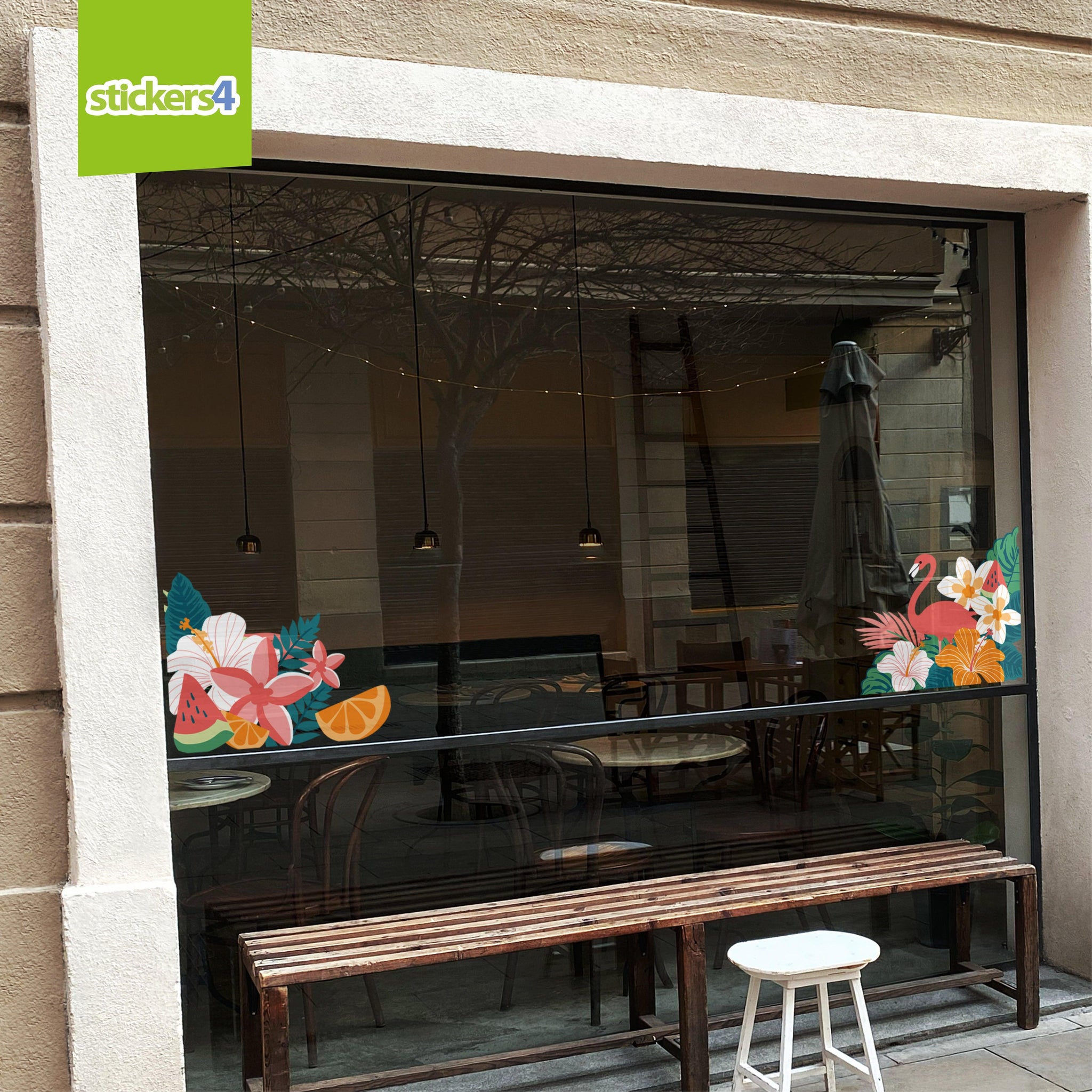 Fabulous Flamingo Corner Window Stickers