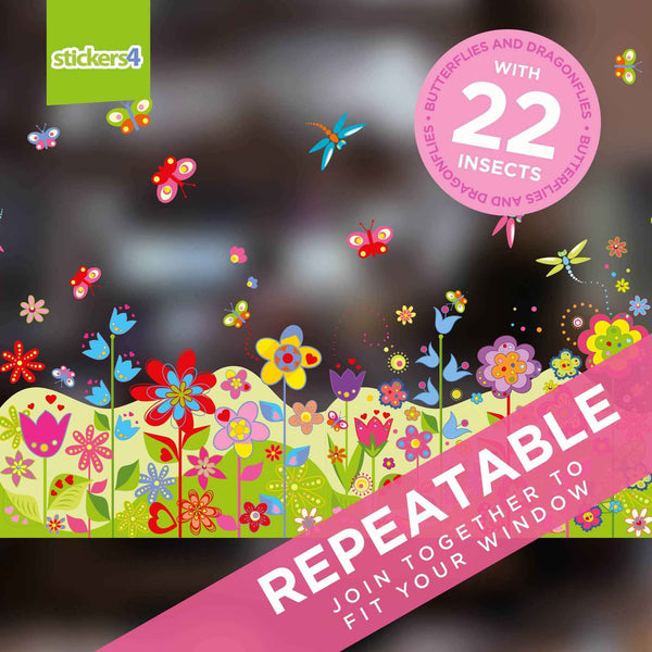 Floral Spring Window Border Sticker Spring Window Display