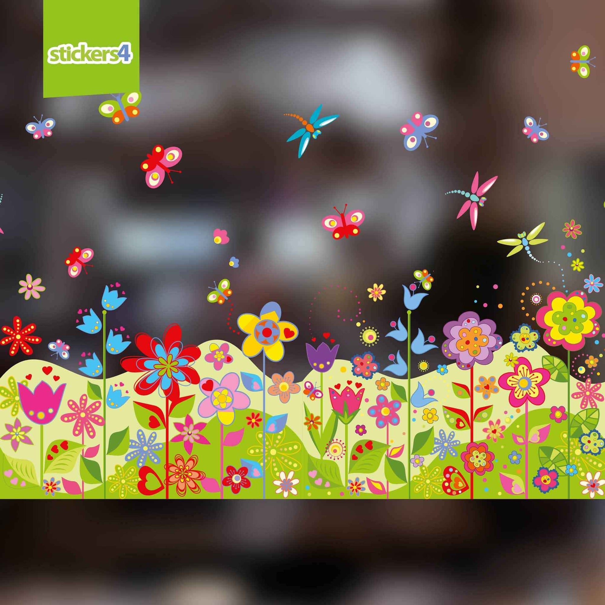 Floral Spring Border Window Sticker