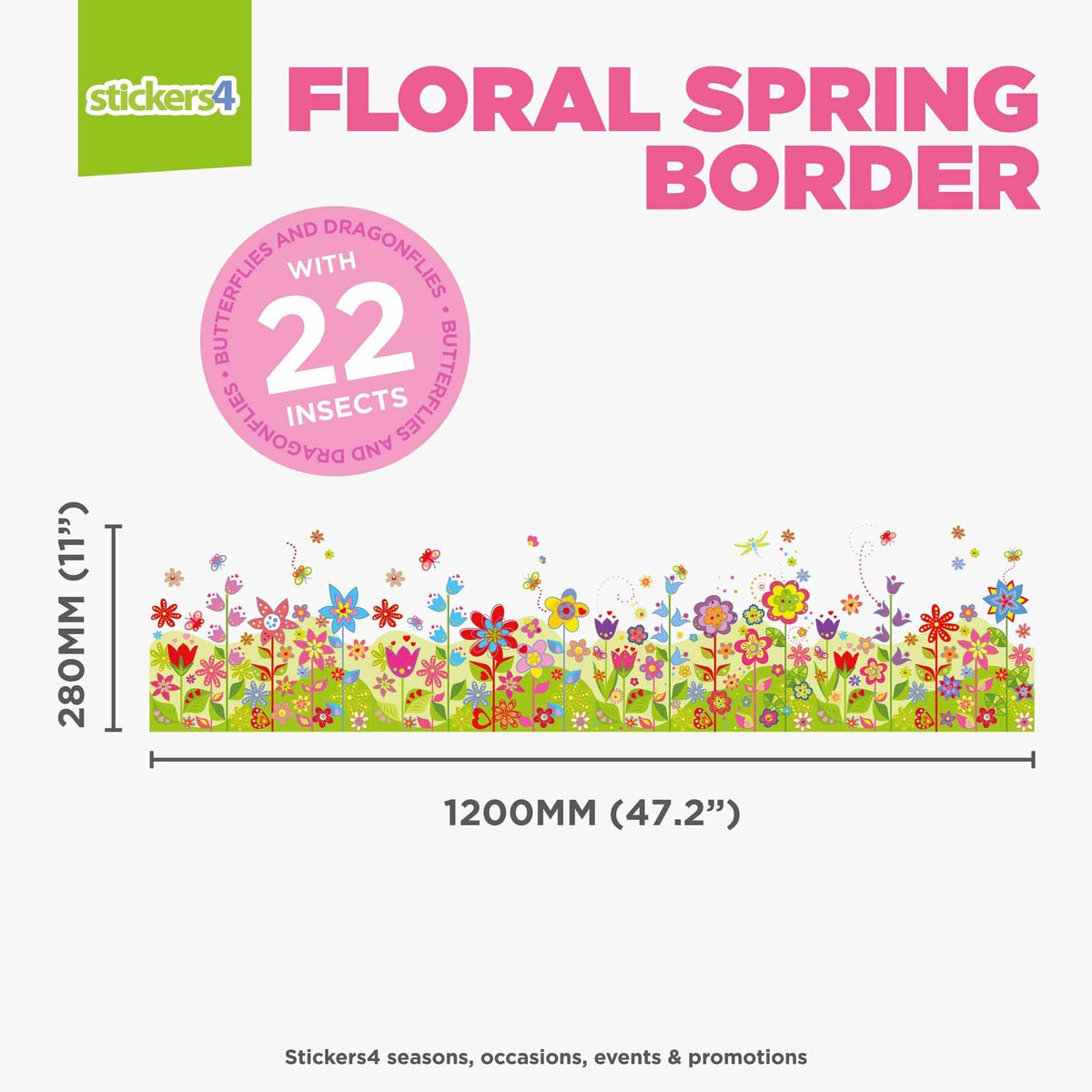 Floral Spring Window Border Sticker
