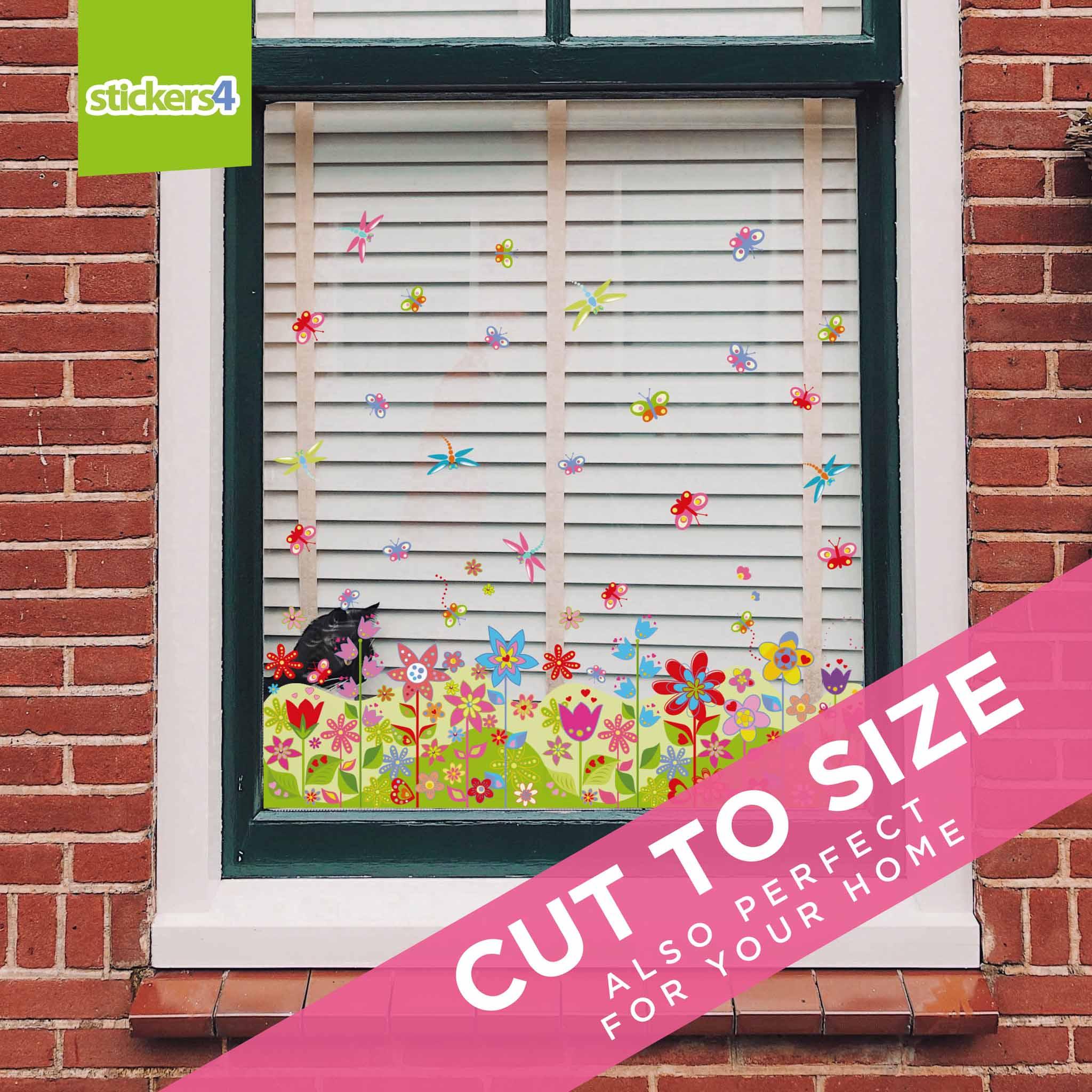 Floral Spring Border Window Sticker