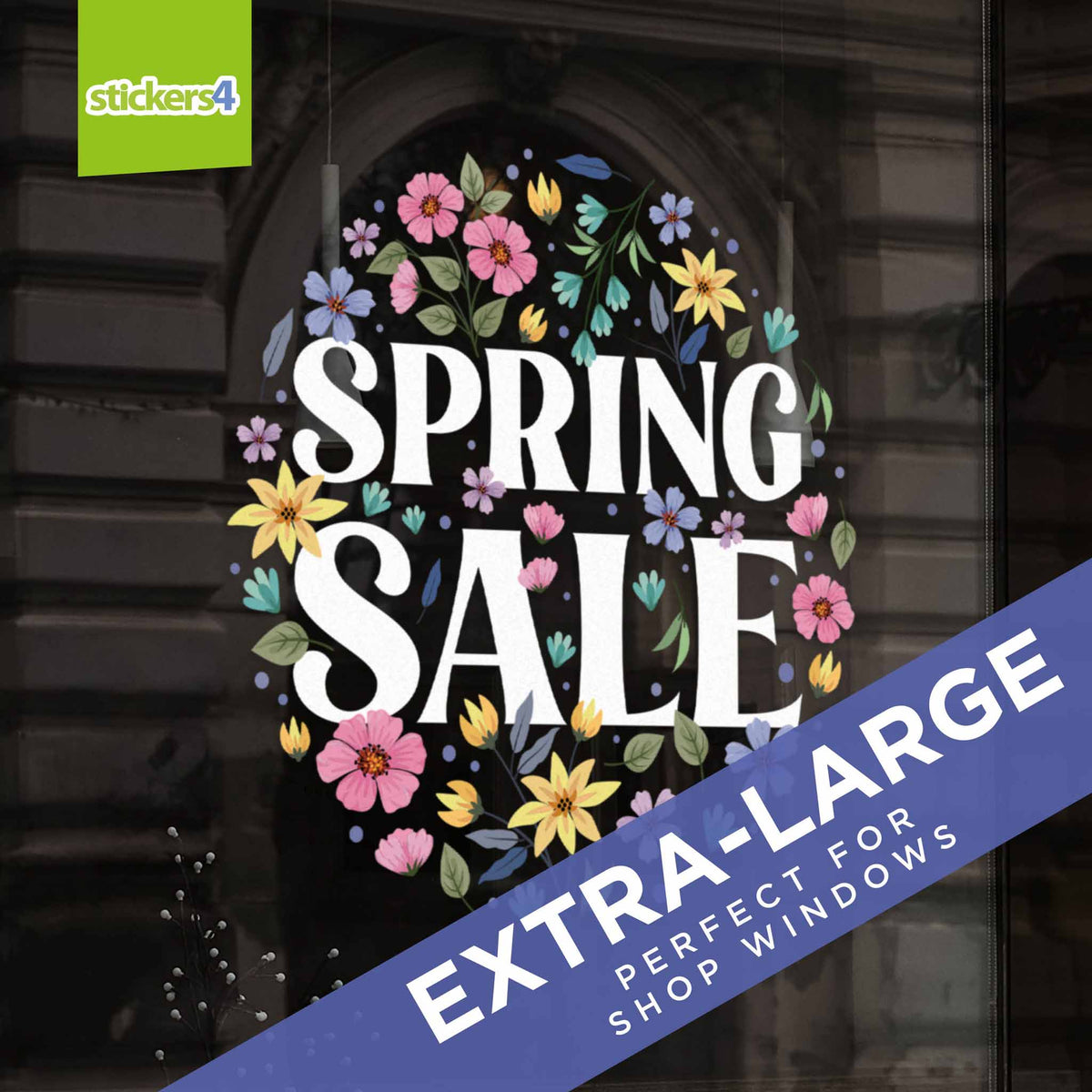 Floral Spring Sale Roundel Window Sticker