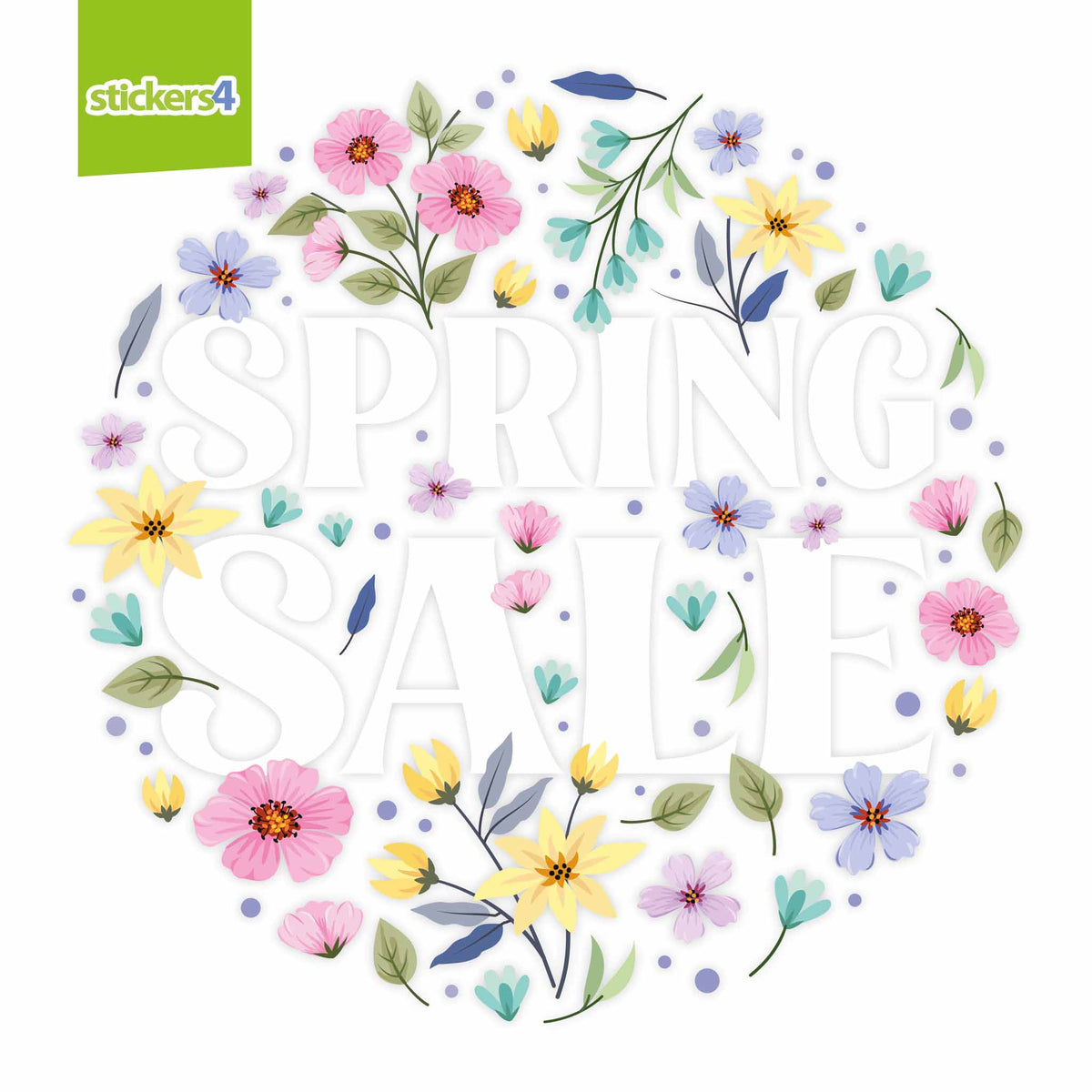 Floral Spring Sale Roundel Window Sticker