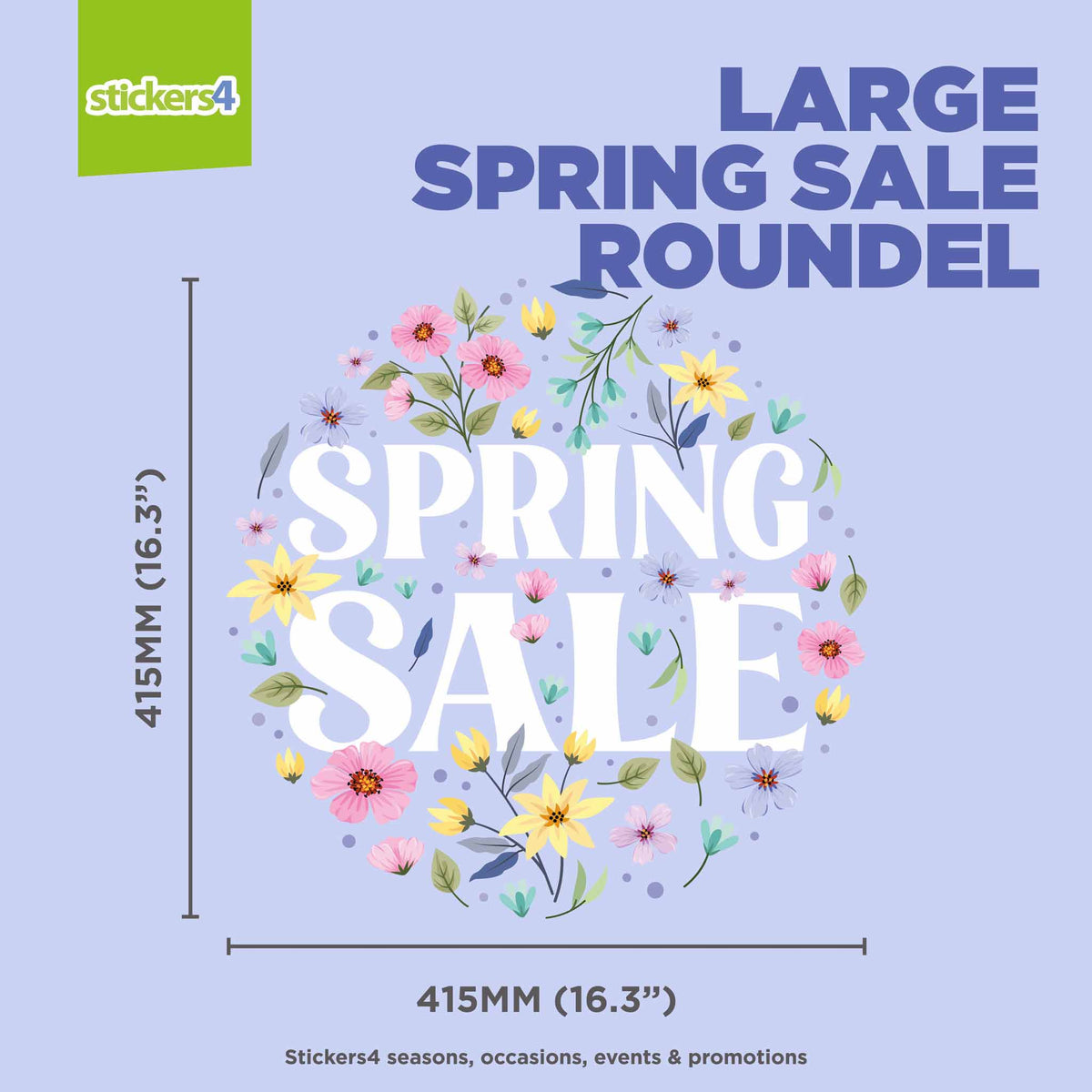 Floral Spring Sale Roundel Window Sticker