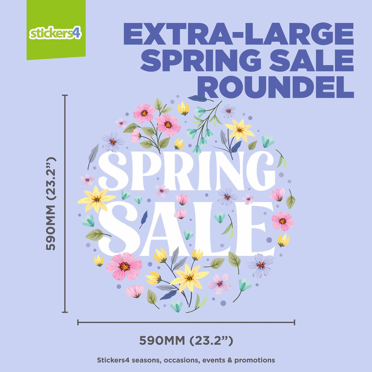 Floral Spring Sale Roundel Window Sticker