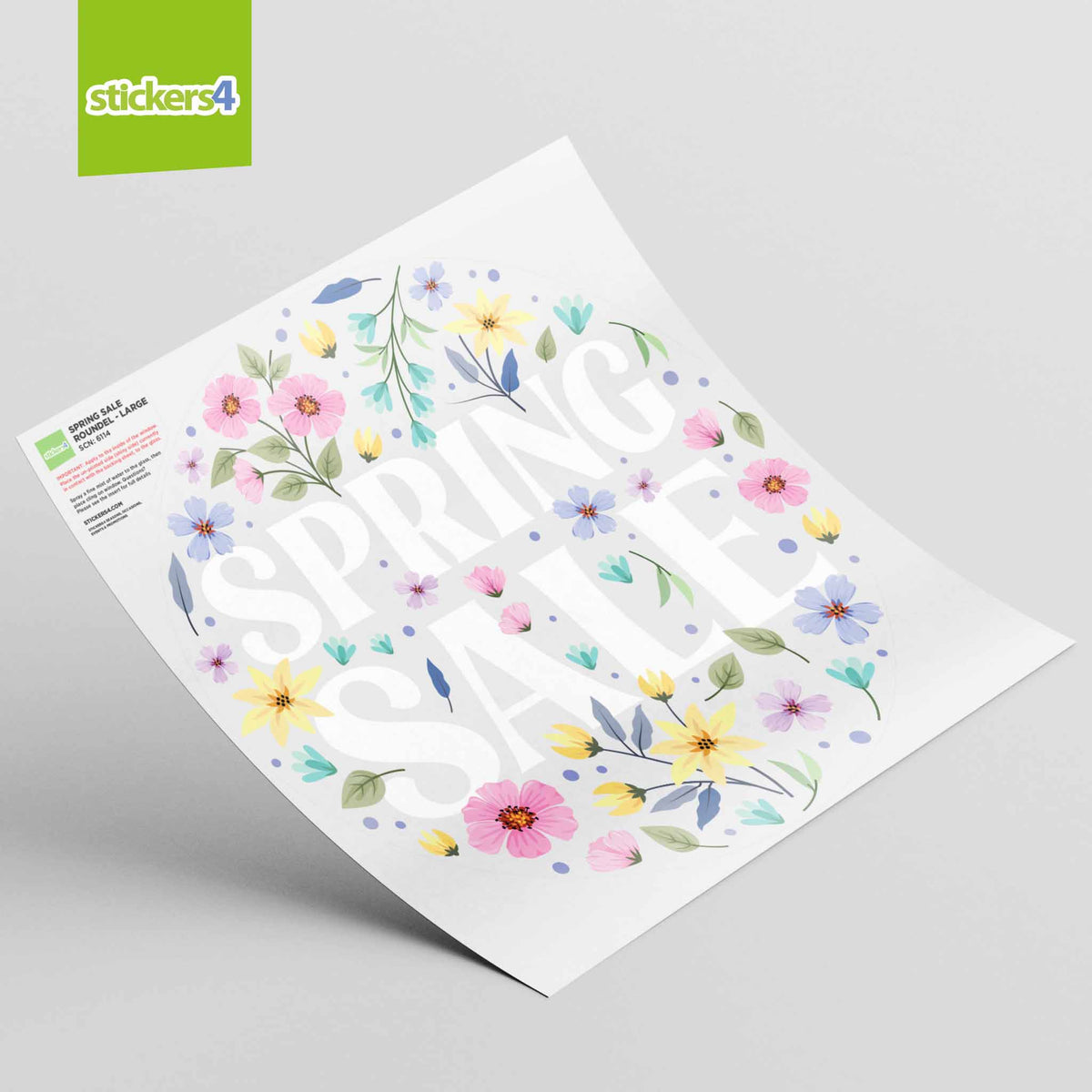 Floral Spring Sale Roundel Window Sticker