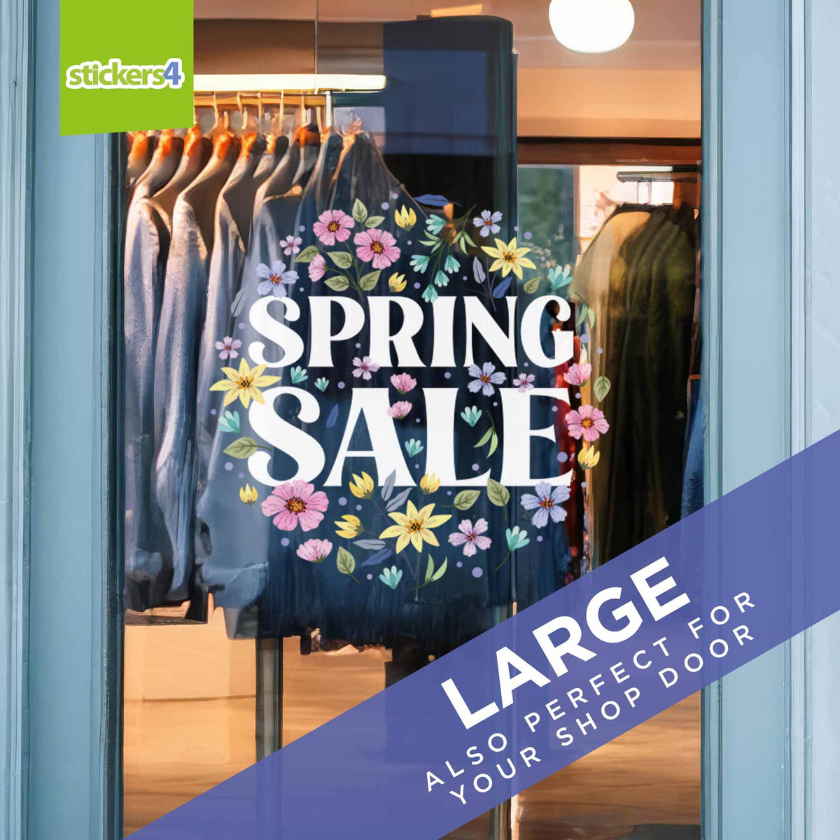 Floral Spring Sale Roundel Window Sticker