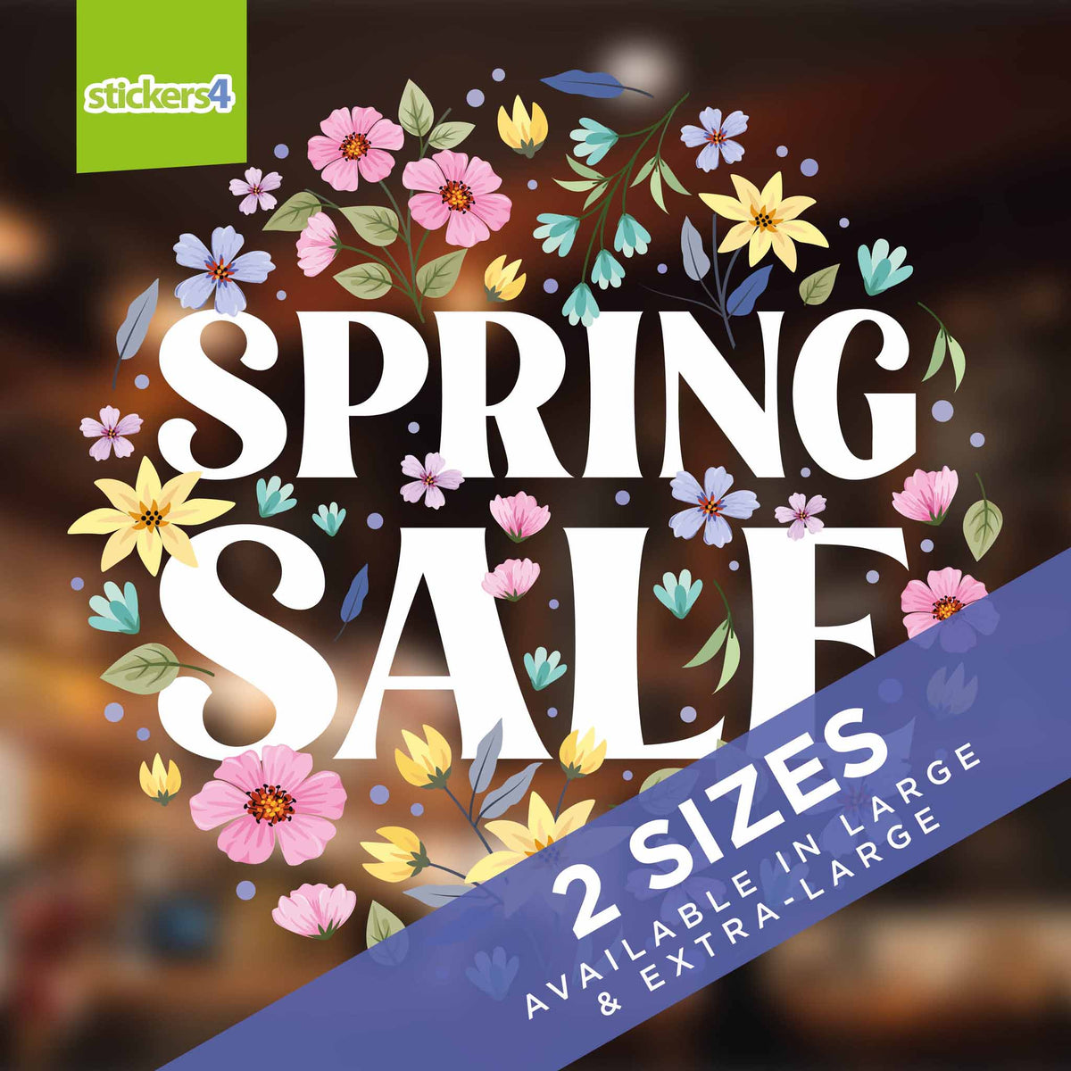 Floral Spring Sale Roundel Window Sticker