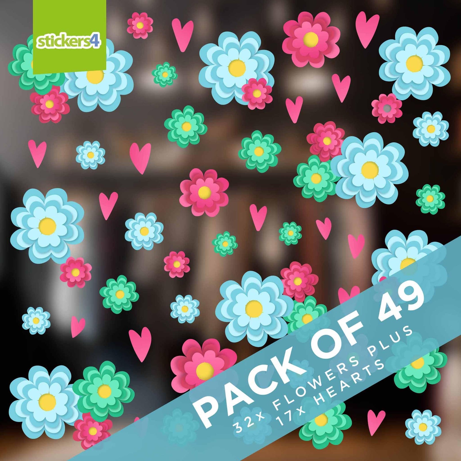 Flowers & Hearts Pack Spring Window Display