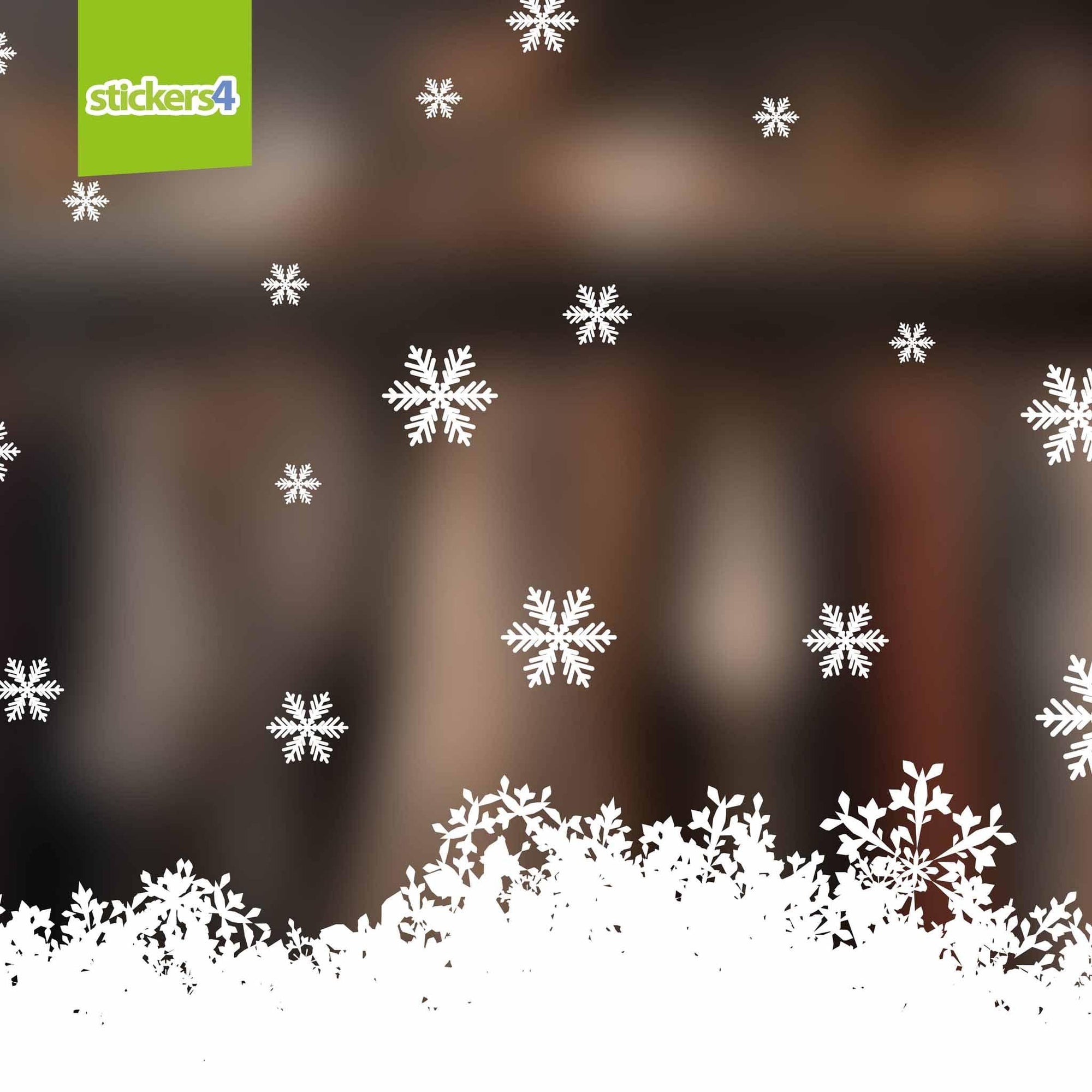 Fluffy Snow Effect Christmas Window Border Sticker