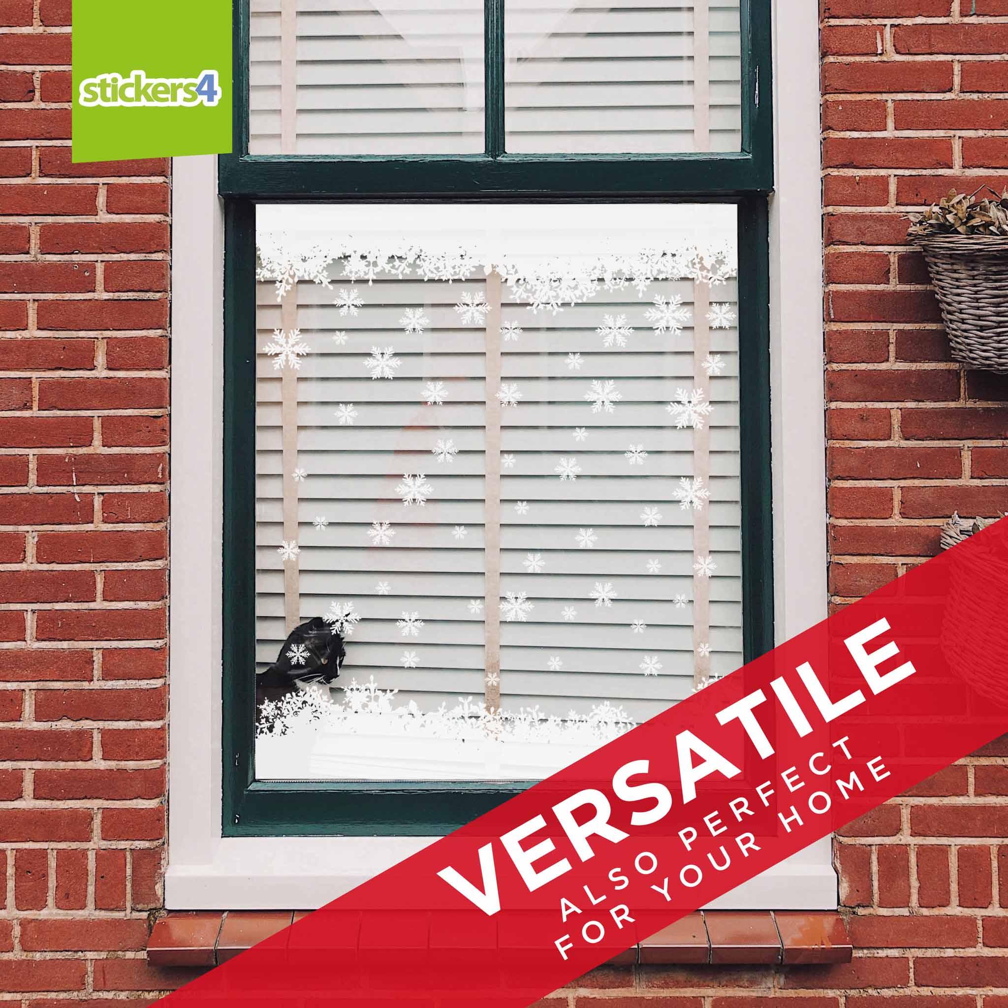 Fluffy Snow Effect Christmas Window Border Sticker