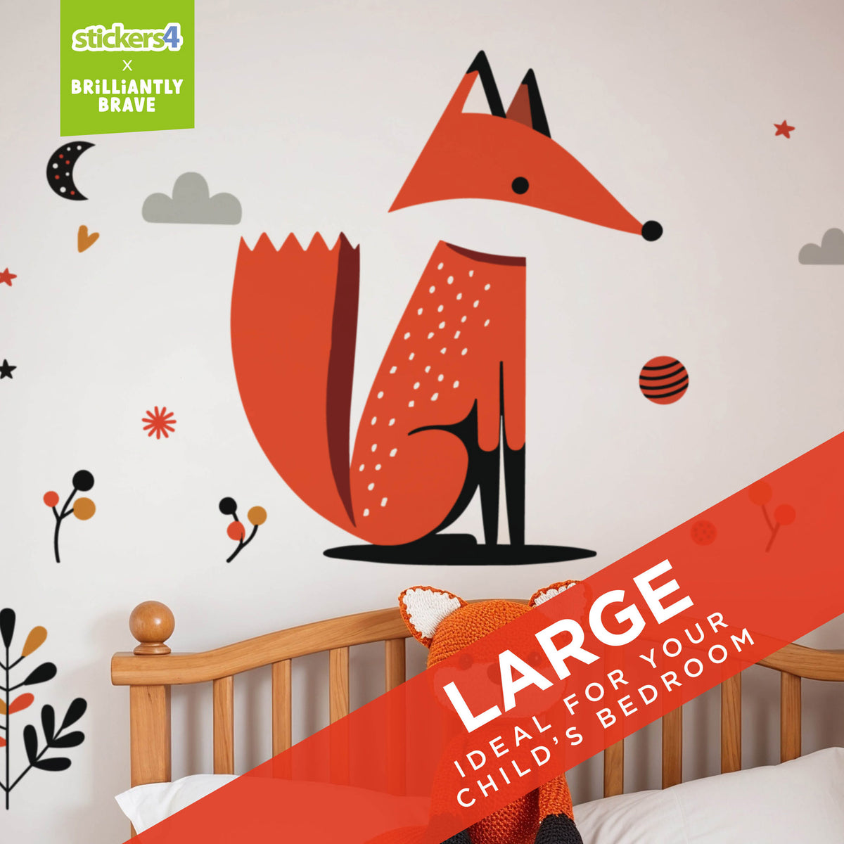 Brilliantly Brave Fox Wall Sticker