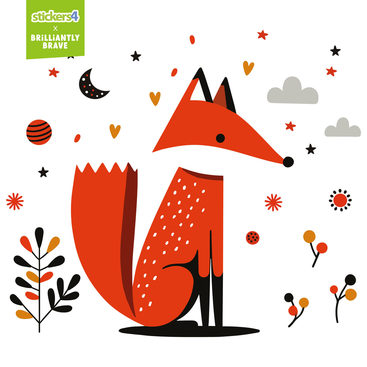 Brilliantly Brave Fox Wall Sticker