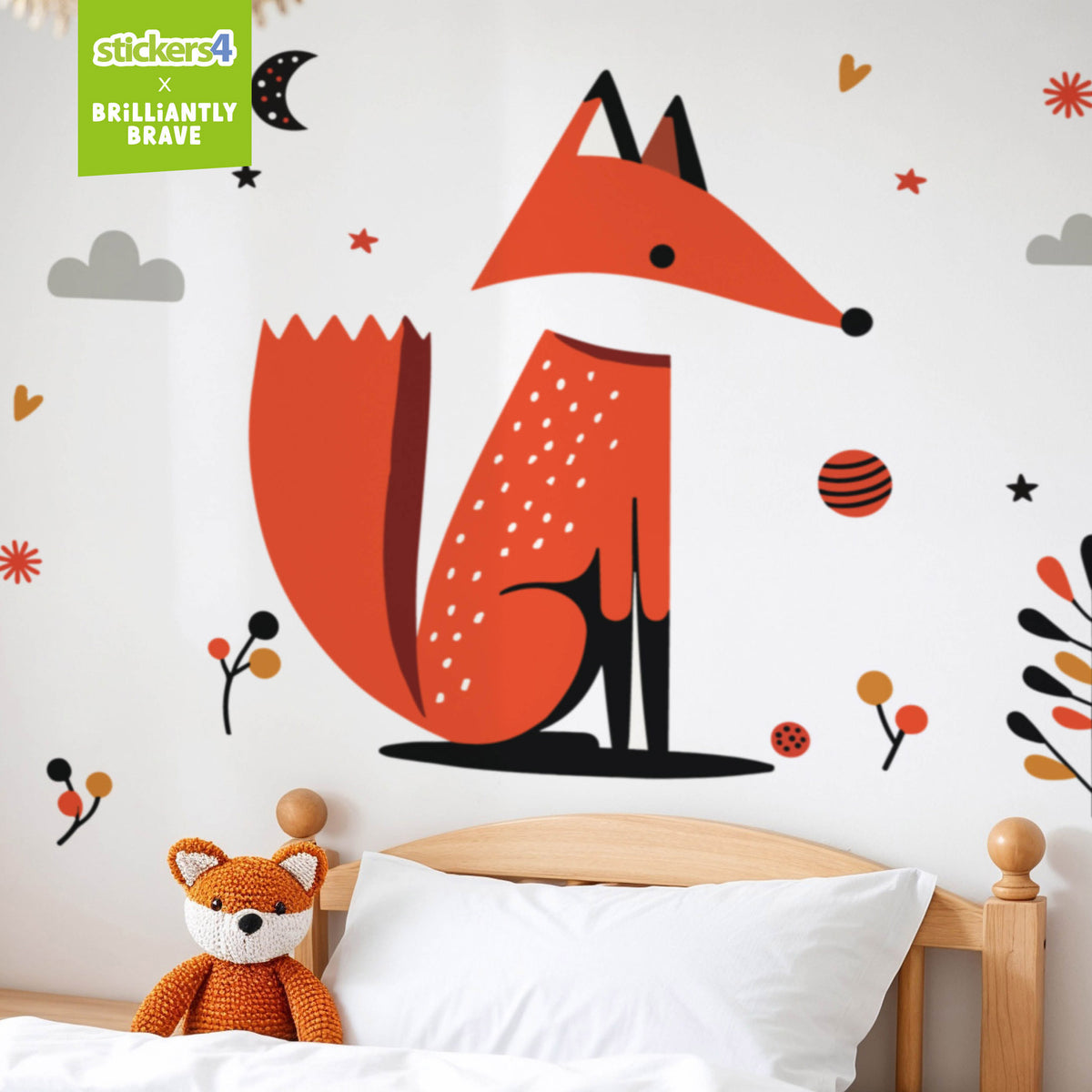 Brilliantly Brave Fox Wall Sticker