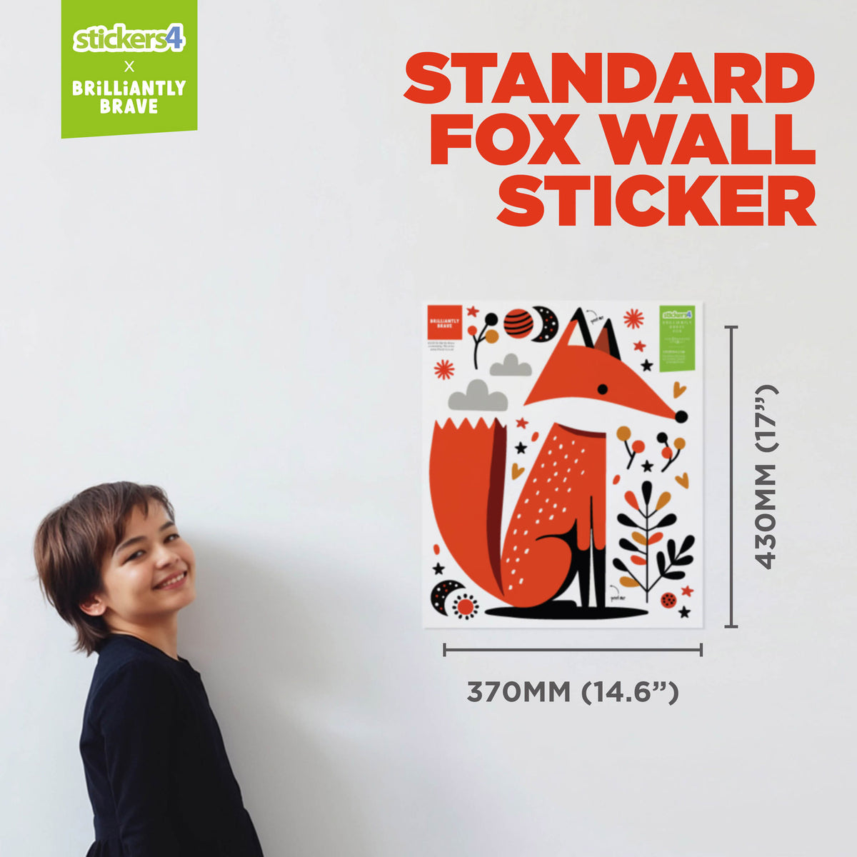 Brilliantly Brave Fox Wall Sticker