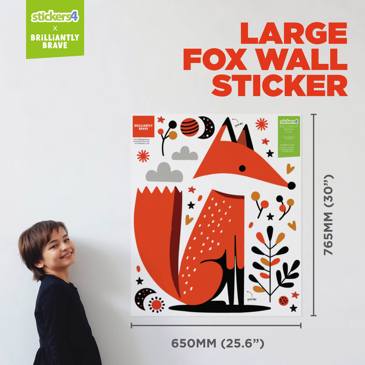 Brilliantly Brave Fox Wall Sticker