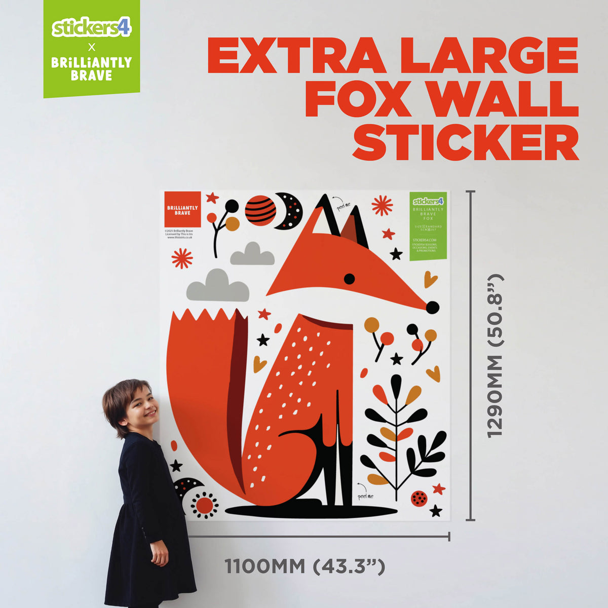 Brilliantly Brave Fox Wall Sticker