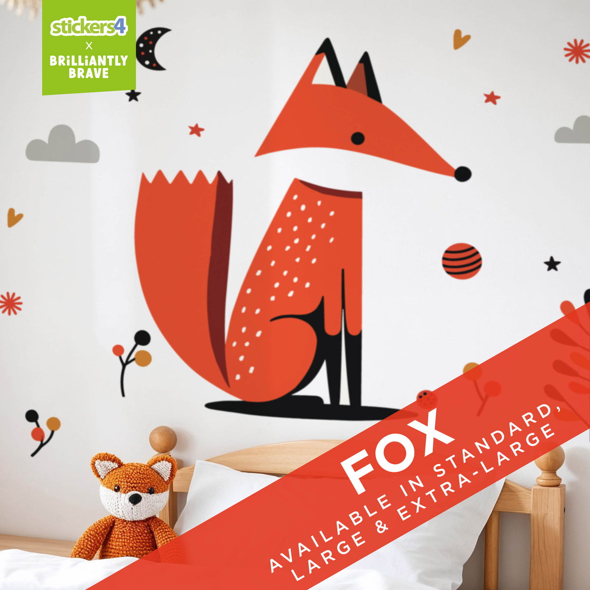 Brilliantly Brave Fox Wall Sticker