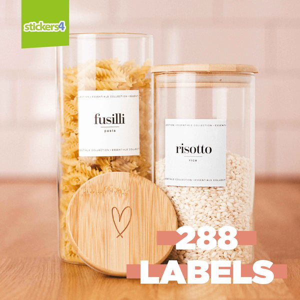 288 Pantry Labels - Full Collection Kitchen Labels Home Organisation