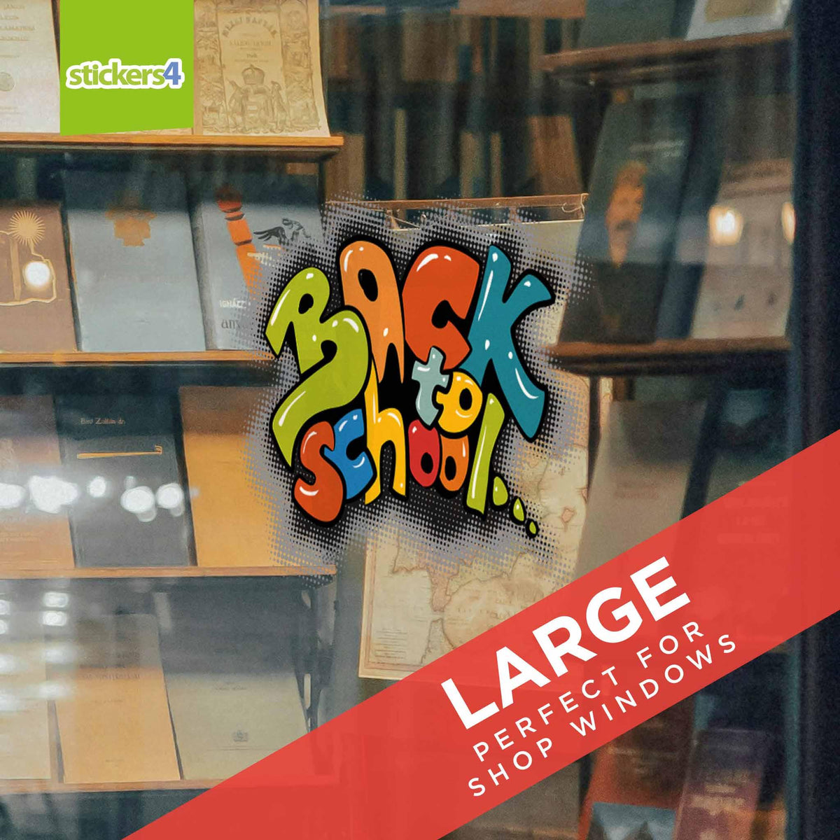 Funky Back to School Window Decal Retail Window Display