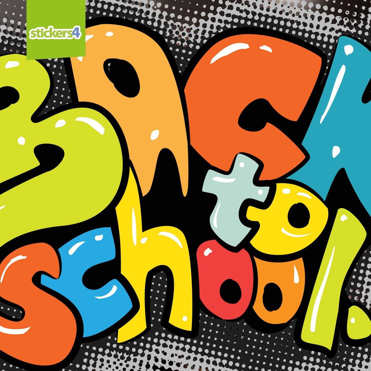 Funky Back to School Window Decal Retail Window Display