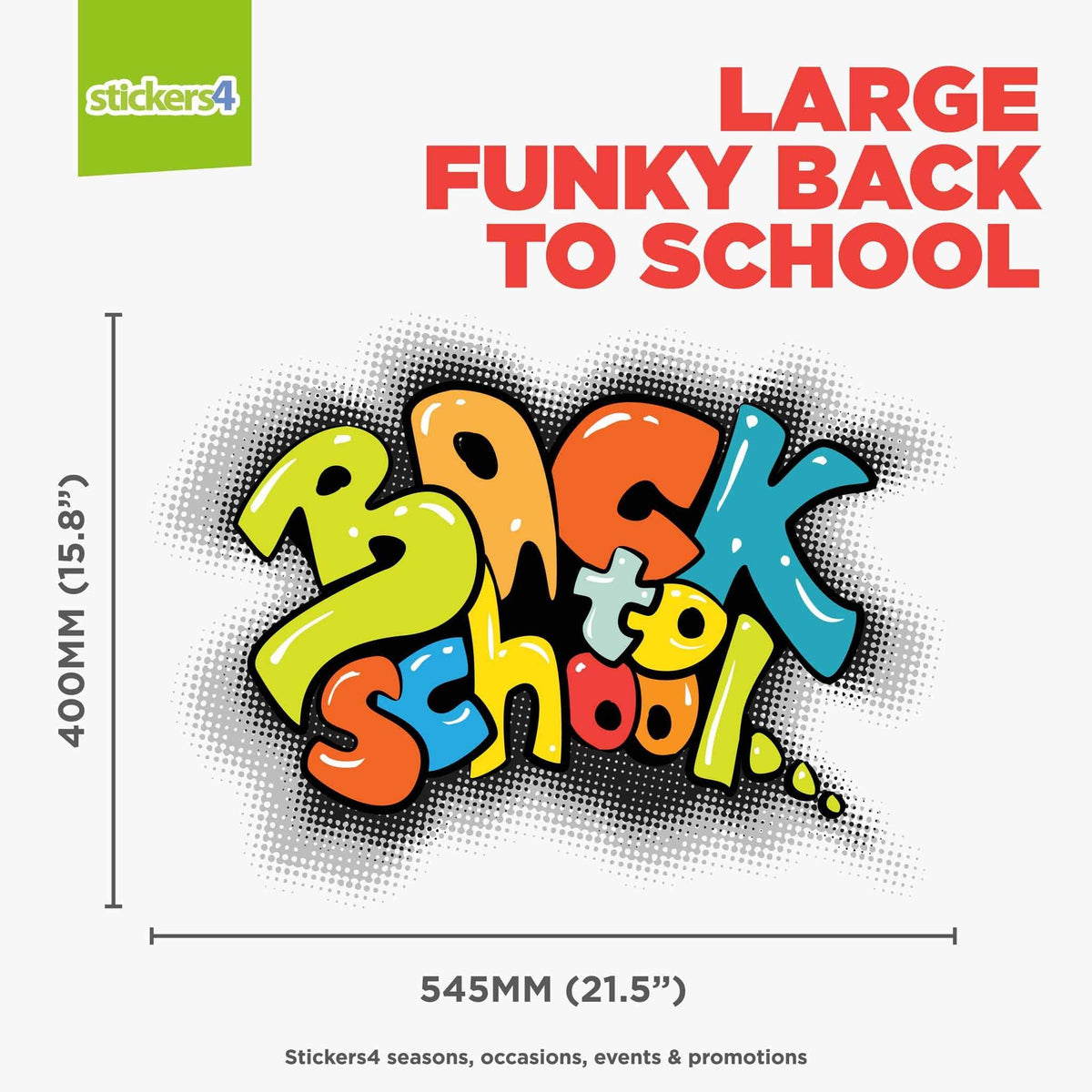 Funky Back to School Window Decal Retail Window Display