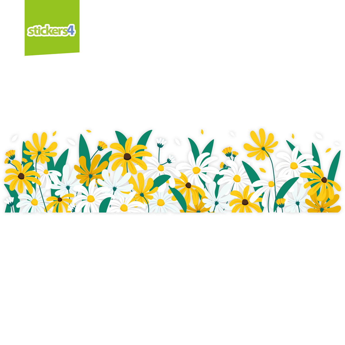 Garden Flower Border Window Sticker