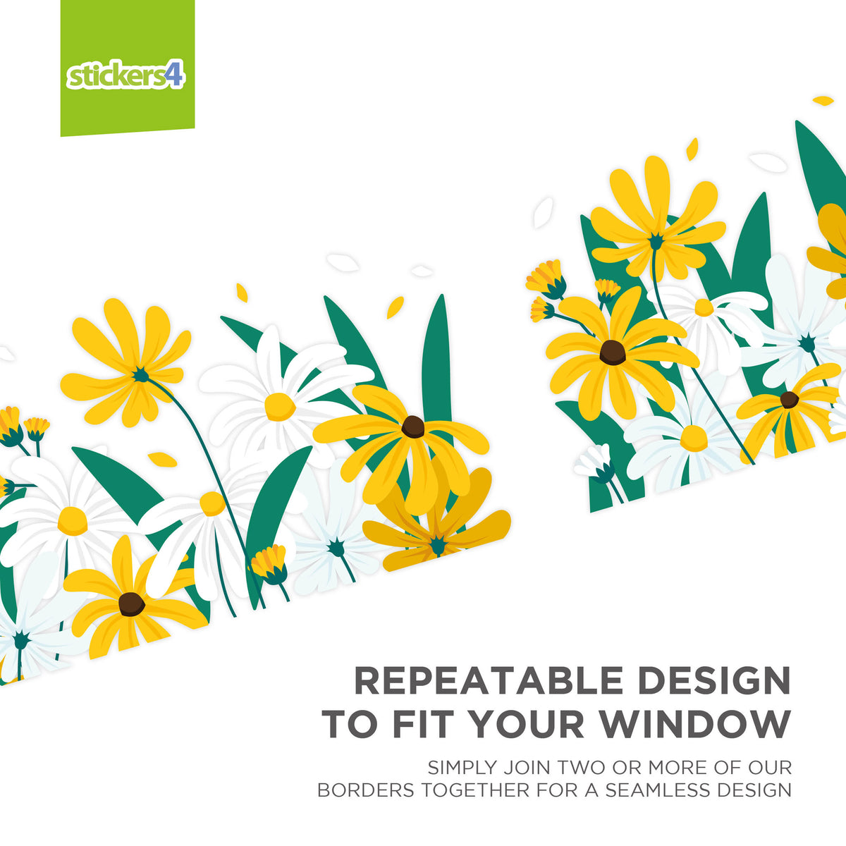 Garden Flower Border Window Sticker